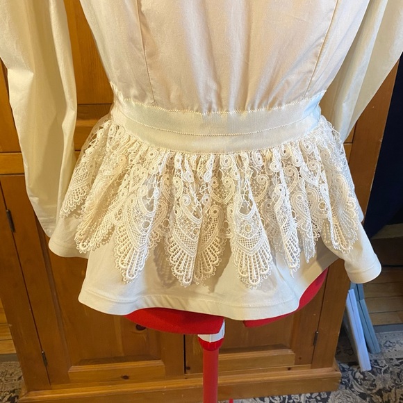 NWT - SILVIA TCHERASSI Carrie Puff Sleeve Peplum Top - M (fits small) - Picture 10 of 15